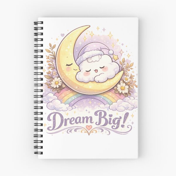 Item preview, Dream Big Cute Sleeping Cloud Moon Rainbow Kawaii Design designed and sold by Sharlo Shop.