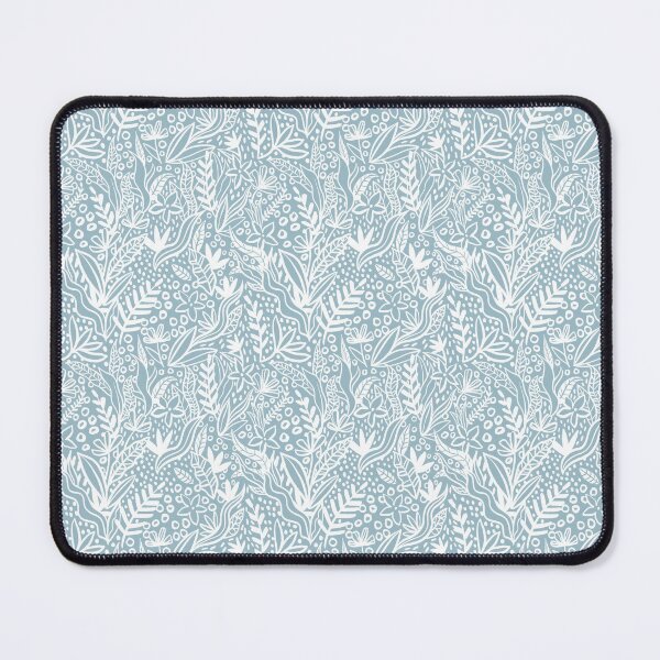 Item preview, Dusty Blue Botanical Line Art Pattern - Wildflower Leaves Seamless designed and sold by Zaya_art.