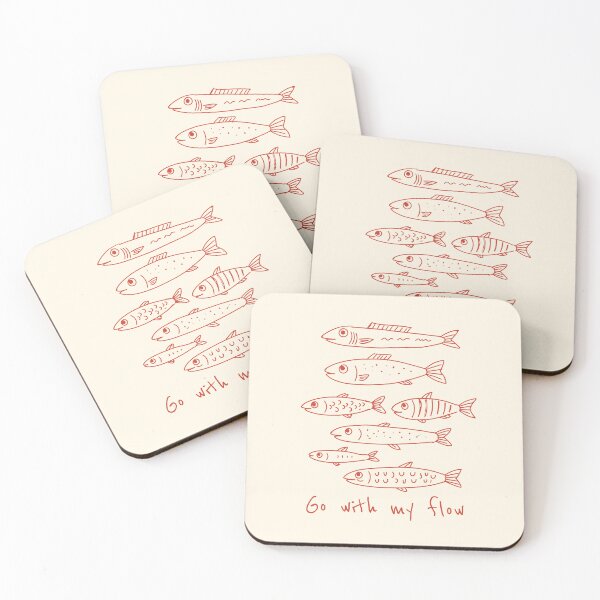 Item preview, Go With My Flow Funny Fish Art - Minimalist Introvert Drawing designed and sold by Lumi-Bloom.