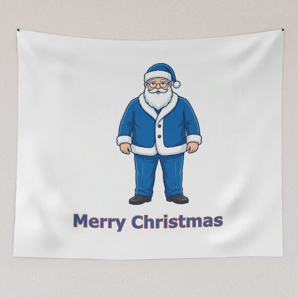 Item preview, Merry Christmas Santa In Blue Suit designed and sold by Resilient Roots Customs Oakland.