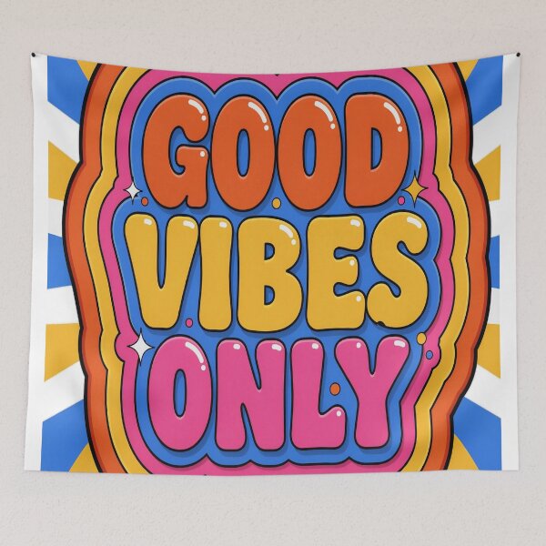 Item preview, Good Vibes Only Retro Typography designed and sold by IndianShopper.