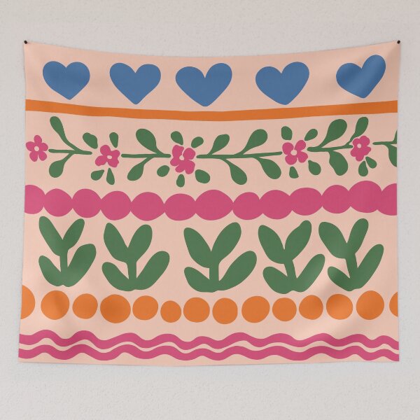 Item preview, Spring Cottage Folk Pattern designed and sold by soheedesigns.