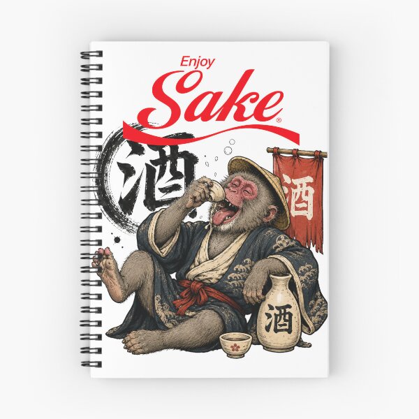 Item preview, Enjoy Sake Japanese Macaque | Funny Drunken Monkey Samurai Japanese Art T-Shirt designed and sold by Thehatinthecat.