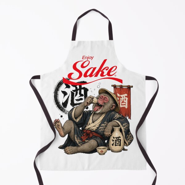 Item preview, Enjoy Sake Japanese Macaque | Funny Drunken Monkey Samurai Japanese Art T-Shirt designed and sold by Thehatinthecat.
