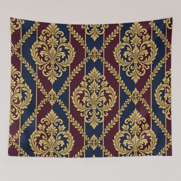 Item preview, Burgundy & Midnight Blue Striped Damask designed and sold by DesignsByPrnces.