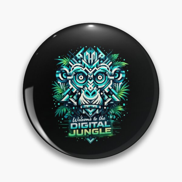 Item preview, DIGITAL JUNGLE — Geometric Cyber Monkey Totem designed and sold by Cabrasco.