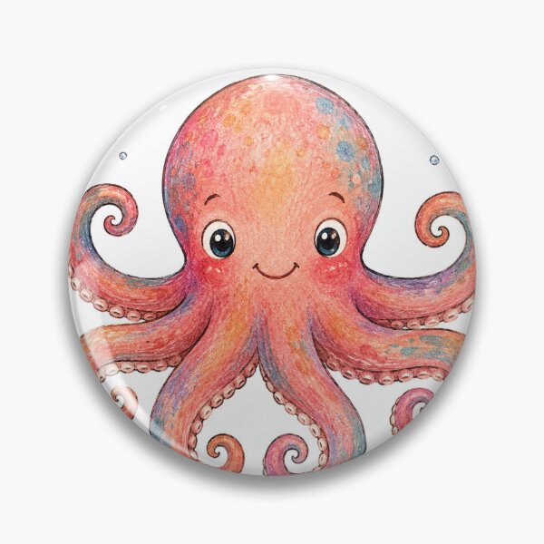 Item preview, A Friendly Coral Octopus With Curled Spiral Arms designed and sold by eignvalue.