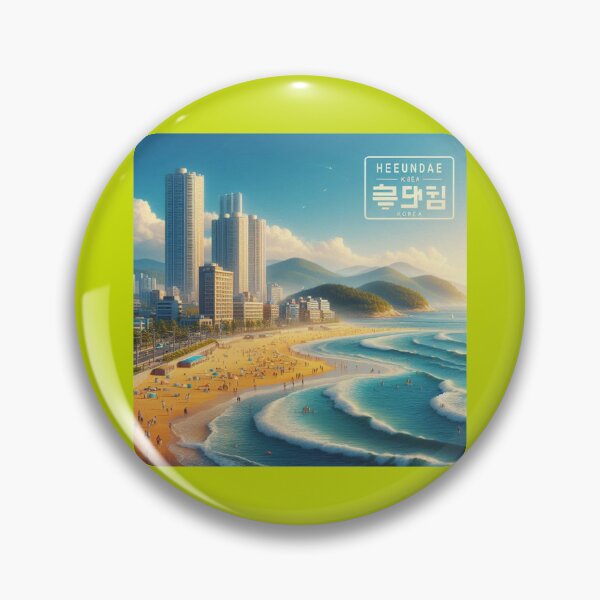 Item preview, Busan Korea Coastal Landmark  Label Text  HAEUNDAE KOREA ??   designed and sold by PaintMeWorld.