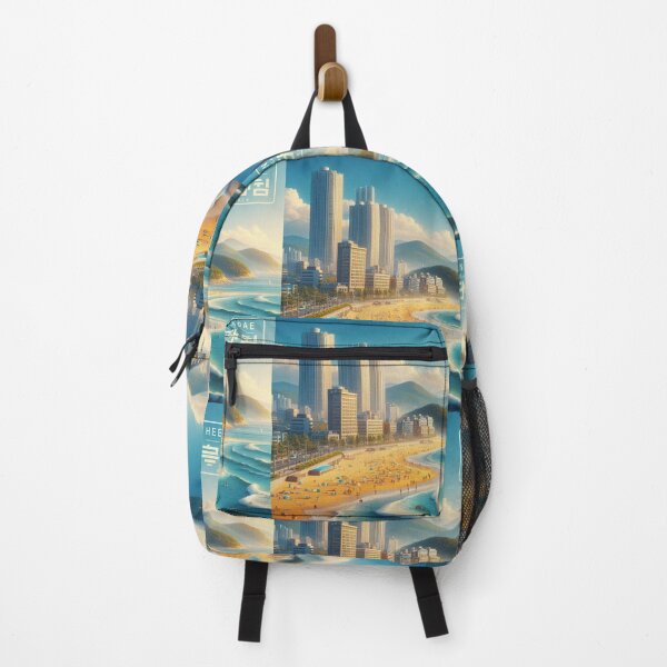 Item preview, Busan Korea Coastal Landmark Label Text HAEUNDAE KOREA ?? designed and sold by PaintMeWorld.