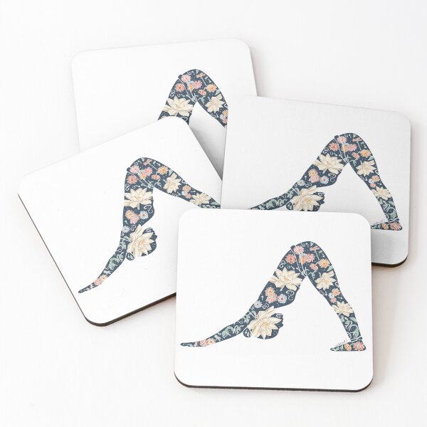 Item preview, Downward Dog Pose | Dark Blue Cutout | Yoga Botanicals Series designed and sold by Winooski Designs.