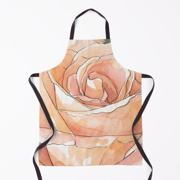 Item preview, Peach Rose Macro | Pen and Watercolor Botanical Art designed and sold by Debbie Schulte.