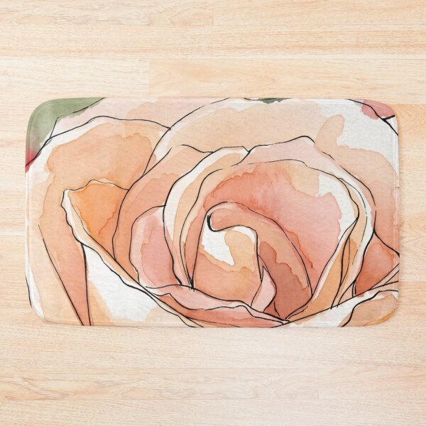 Item preview, Peach Rose Macro | Pen and Watercolor Botanical Art designed and sold by Debbie Schulte.