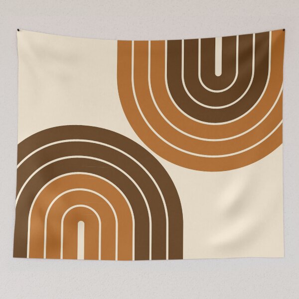 Item preview, Terracotta Abstract Geometric Arch Pillow Cover - Boho Home Décor designed and sold by nineFlorals.