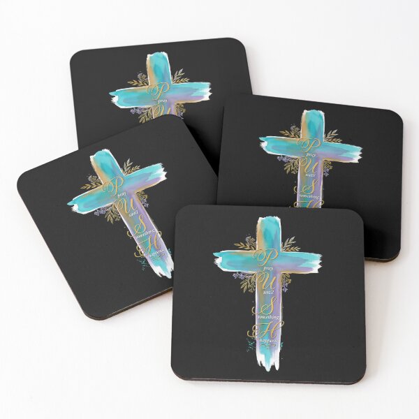 Item preview, Push Pray Until Something Happens Christian Faith Cross designed and sold by Redgiant87x.