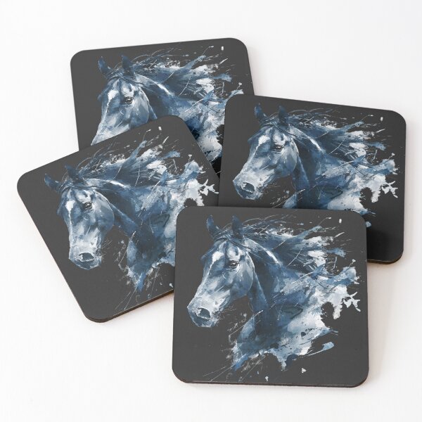 Item preview, Abstract Blue Watercolor Horse Splatter Art designed and sold by MiratiZema.