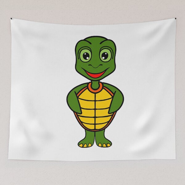 Item preview, Funny Happy Cartoon Turtle designed and sold by Sartoris Art.