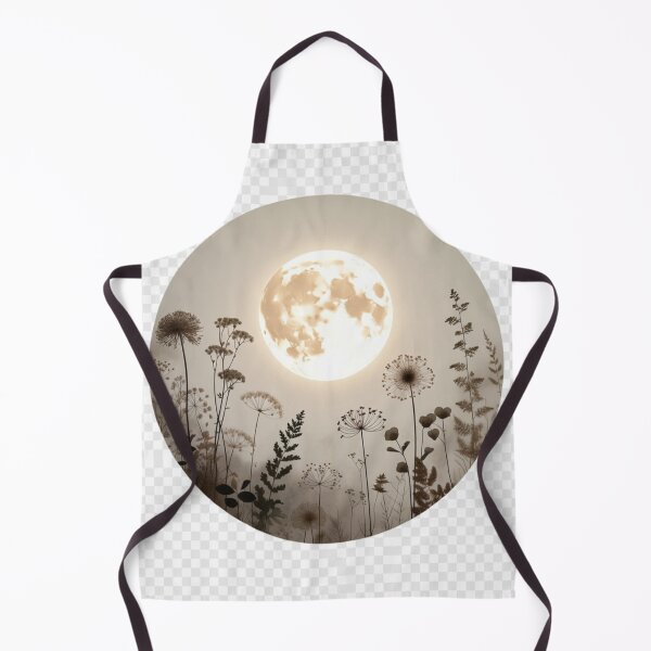 Item preview, Minimal Moon Meadow Illustration | Neutral Wildflower Celestial Art designed and sold by GalleryPeak.