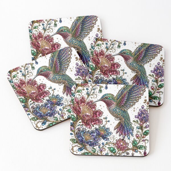 Item preview, Crystal Hummingbird | Jewel Garden Fantasy Art designed and sold by JustResultsCo.