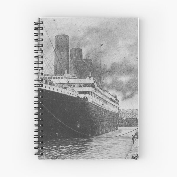 Item preview, Titanic Harbor Drawing — Charcoal Graphite Hyperrealistic Original Art designed and sold by David Mateo ArtWorks.