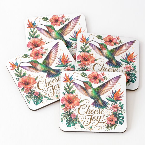 Item preview, Choose Joy Hummingbird Tropical Flowers Elegant Design designed and sold by Sharlo Shop.