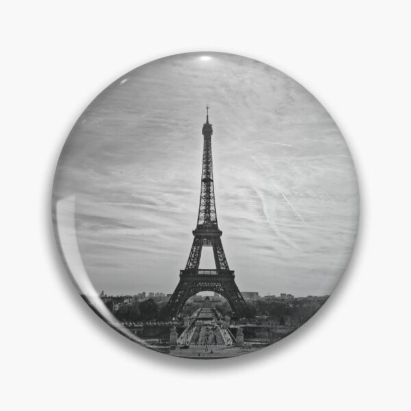 Item preview, Eiffel Tower silhouette in bnw designed and sold by psychoshadow.