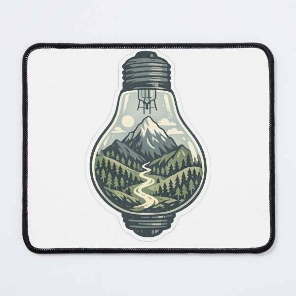 Item preview, Mountain Light Bulb Mini World Illustration designed and sold by Naviora.