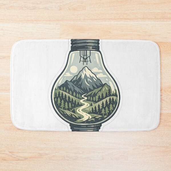 Item preview, Mountain Light Bulb Mini World Illustration designed and sold by Naviora.