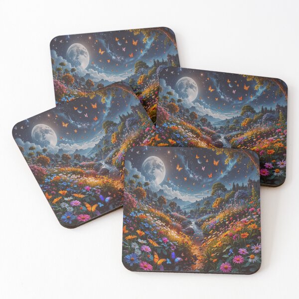 Item preview, Moonlit Butterfly Flower Meadow Art designed and sold by BeautifulVirtues.