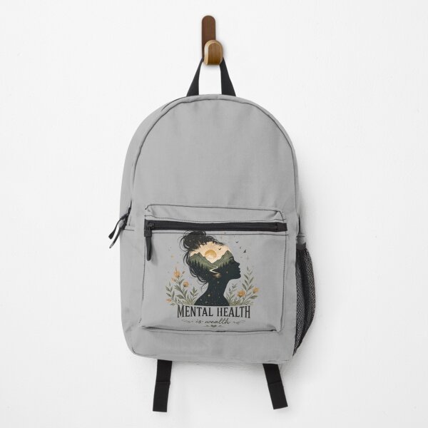 Item preview, Mental Health Is Wealth Nature Silhouette Self Care designed and sold by Stikaro.
