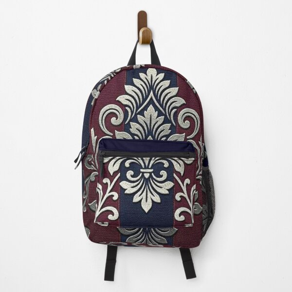 Item preview, Midnight Blue & Burgundy Striped Damask designed and sold by DesignsByPrnces.