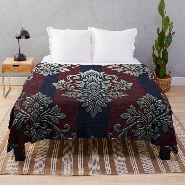 Item preview, Midnight Blue & Burgundy Striped Damask designed and sold by DesignsByPrnces.