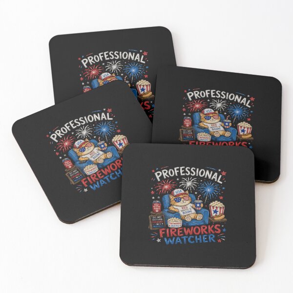 Item preview, Professional Fireworks Watcher Fourth Of July Patriotic America Cat Lover designed and sold by JonesFlora2025.