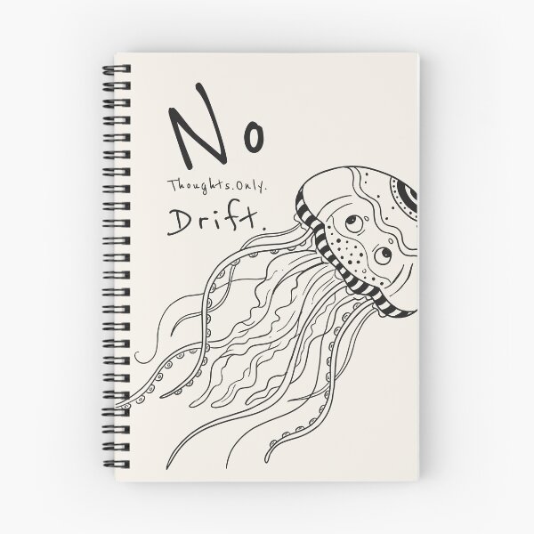 Item preview, Funny Jellyfish Line Art Drawing - No Thoughts Only Drift designed and sold by Lumi-Bloom.