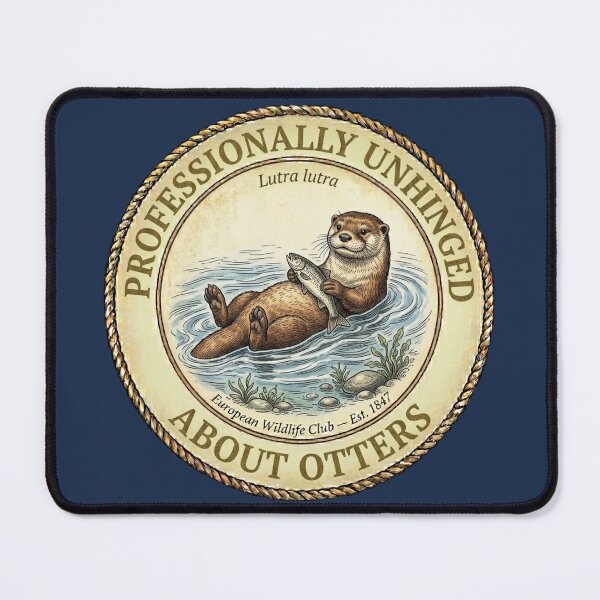 Item preview, Professionally Unhinged About Otters Wildlife Badge designed and sold by CalmCapy Co.