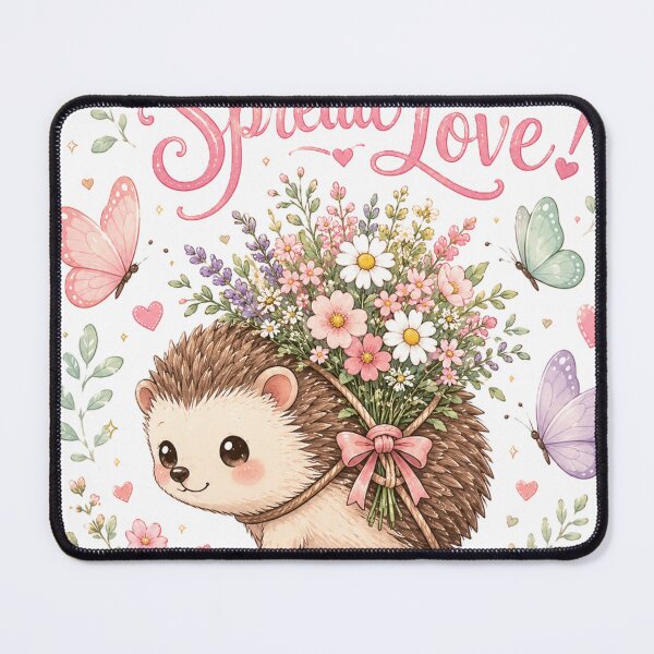 Item preview, Spread Love Cute Hedgehog Wildflowers Butterfly Kawaii Design designed and sold by Sharlo Shop.