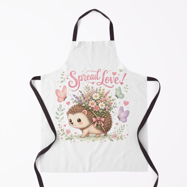 Artikelvorschau, Verbreite Liebe! Niedlicher Igel, Wildblumen, Schmetterling – Kawaii-Design entworfen und verkauft von Sharlo Shop.