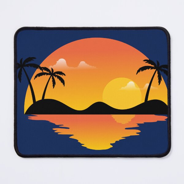 Item preview, Retro Summer Sunset Golden Water Reflection Palm Trees Beach designed and sold by SolutionsArt.