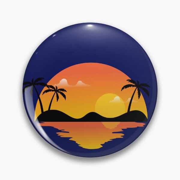 Item preview, Retro Summer Sunset Golden Water Reflection Palm Trees Beach designed and sold by SolutionsArt.