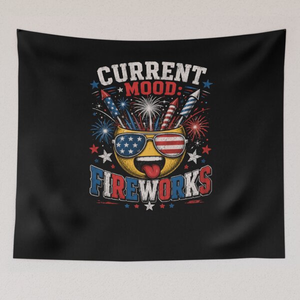 Item preview, Current Mood: Fireworks Fourth Of July American Patriot Celebration designed and sold by JonesFlora2025.