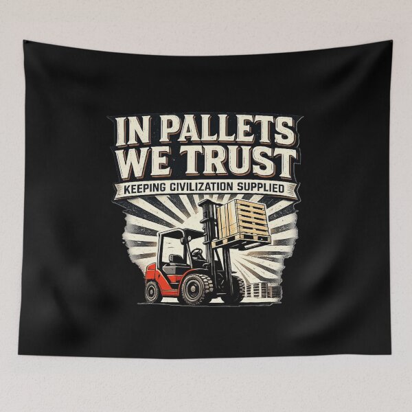 Item preview, In Pallets We Trust Forklift Retro Design designed and sold by RetroNibylander.