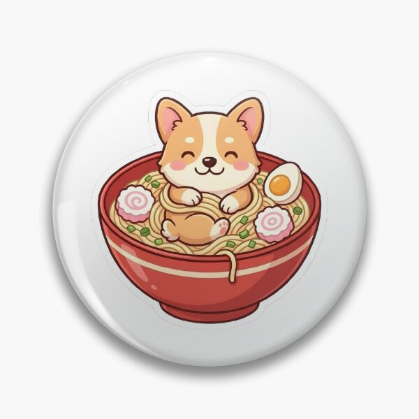 Item preview, Cute Kawaii Corgi Dog in Japanese Ramen Bowl designed and sold by YALLABUY.