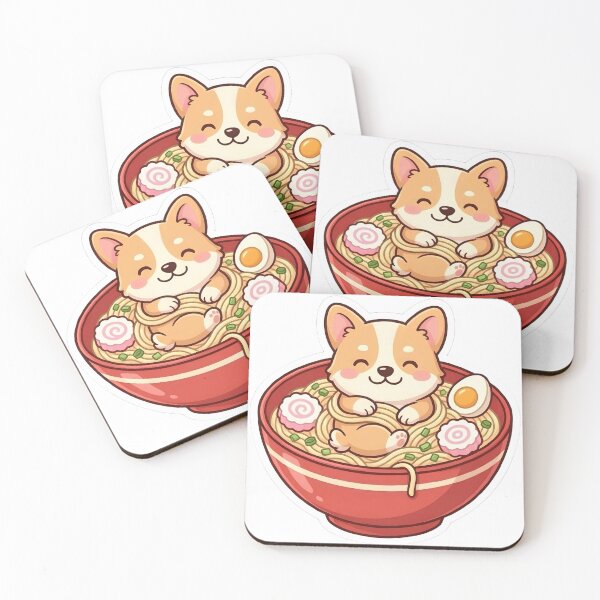 Item preview, Cute Kawaii Corgi Dog in Japanese Ramen Bowl designed and sold by YALLABUY.