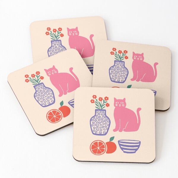 Item preview, Pink Cat Nordic Folk designed and sold by soheedesigns.