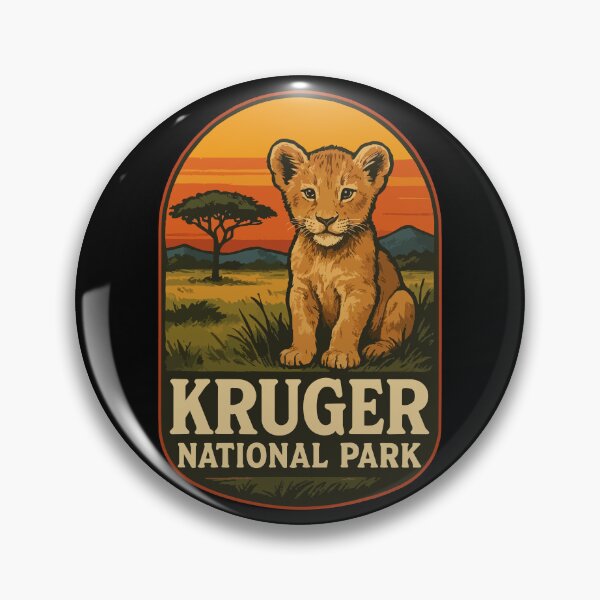 Item preview, Kruger National Park Lion Retro Travel designed and sold by TomFrontierArt.