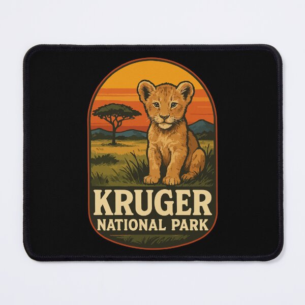 Item preview, Kruger National Park Lion Retro Travel designed and sold by TomFrontierArt.