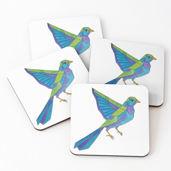 Item preview, Geometric Stained Glass Bird Art designed and sold by Craavva.