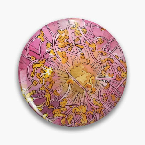 Item preview, Pink Rose Macro Study | Pen and Watercolor Botanical Art designed and sold by Debbie Schulte.