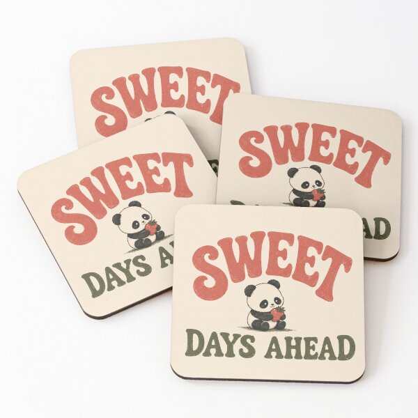 Item preview, Sweet Days Ahead Cute Panda Strawberry Retro Typography Design designed and sold by alchemist1636.