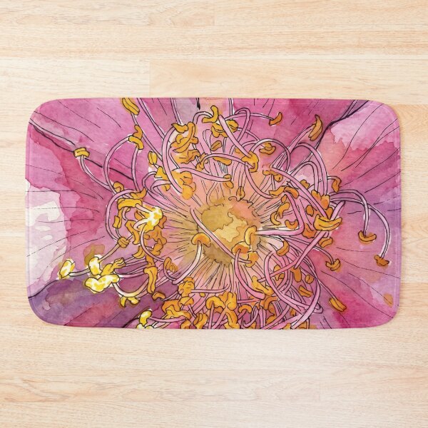 Item preview, Pink Rose Macro Study | Pen and Watercolor Botanical Art designed and sold by Debbie Schulte.