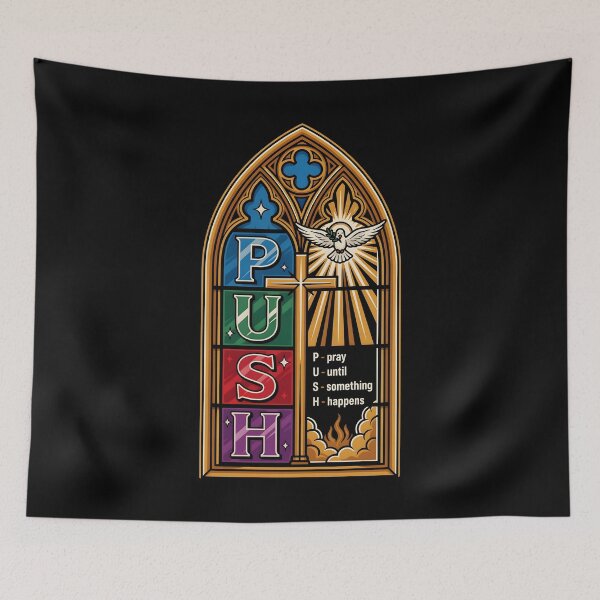Item preview, Push Pray Until Something Happens Faith Over Fear Christian  designed and sold by Redgiant87x.